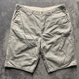 DC Shoes Shorts Mens 34 Gray Chino 2014 Skate Casual‎ Flat Front Cotton Twill